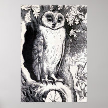 "Owl" Vintage Illustration Print