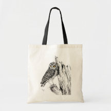 Owl With Grasshopper Tote Bag