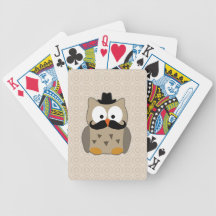 Owl with Moustache and Hat