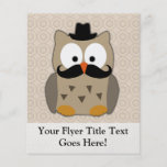 Owl with Moustache and Hat Full Color Flyer
