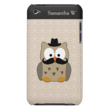 Owl with Moustache and Hat iPod Touch Cover