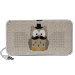 Owl with Moustache and Hat Notebook Speakers
