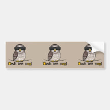 Owls are cool bumper stickers