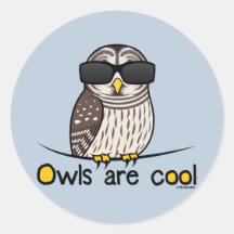 Owls are cool! round stickers
