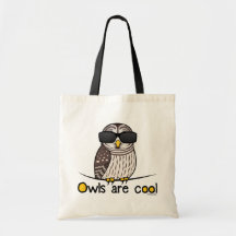 Owls are cool! tote bags