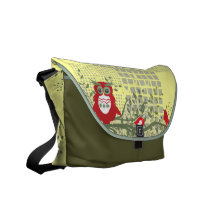 owls on branch rickshaw bag messenger bag