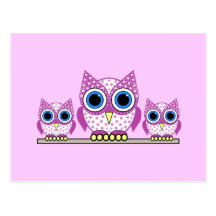 owls postcard