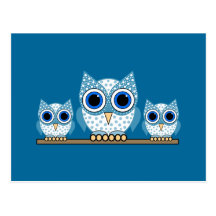 owls postcards