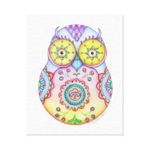 Owlushka Bright Eyes Canvas Gallery Wrapped Canvas