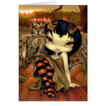 "Owlyn in Autumn" Greeting Card