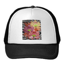 P2 Floral Zebra Mural Mesh Hats