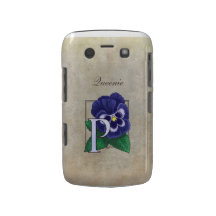 P for Pansy Floral Monogram Blackberry Bold Cover