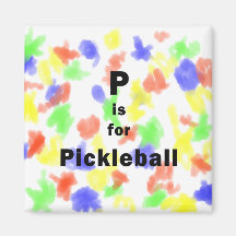 p is for pickleball black.png magnet