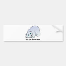 P is for Polar Bear Bumper Sticker
