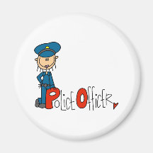 P is for Police Officer Fridge Magnets