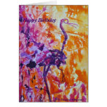 © P Wherrell Contemporary ostrich Happy Birthday Greeting Card