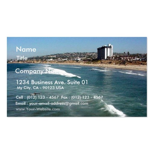 Pacific Beaches Waves Surfers Sand San Diego Ocean Business Cards
