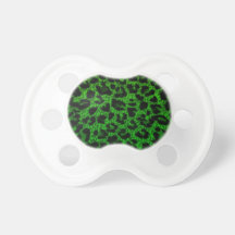 Pacifier~ Green Leopard Design