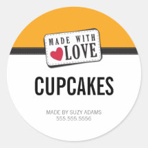 PACKAGING PRODUCT LABEL :: made with love 2 Round Sticker