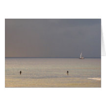 Paddle boarders at sunset in Maui Greeting Card