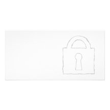 Padlock. Top Secret or Security Icon. Photo Cards