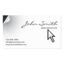Page Curl Swim Instructor Business Card