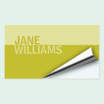 Page Turn Designer Business Card (warm olive) business cards