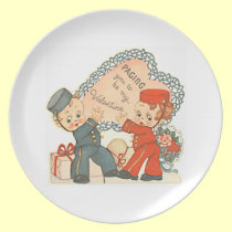 Paging you to be my Valentine plates