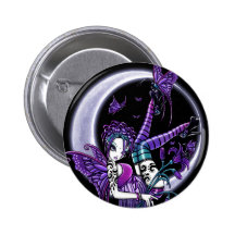 "Paige" Rainbow Butterfly Moon Fairy Button