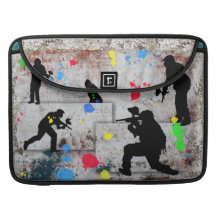 Paintball Battle Edges MacBook Pro Sleeves
