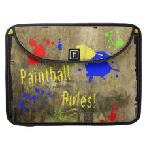 Paintball Rules on a Grunge Wall Sleeves For MacBook Pro