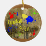 Paintball Rules on a Grunge Wall Christmas Ornaments