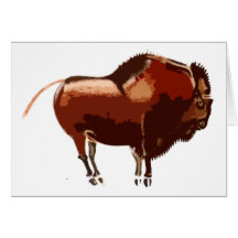 painted bison note card