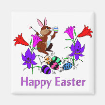Painted Bunny Eggs Fridge Magnets