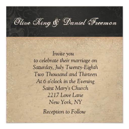 Painted Peacock Elegant Black & White Wedding Invi Personalized Invites