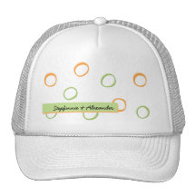 Painted Retro Circles green Wedding Hat