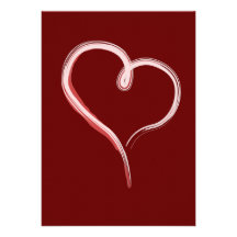 Painted white heart invitation