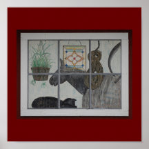 Painted Window Scene Print