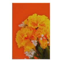 Painted Yellow Flowers on Orange