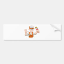 Painter or decorator man bumper sticker