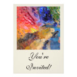 Painter's Palette of Colourful Paints Personalized Invitation