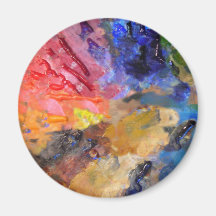 Painter's Palette of Colourful Paints Magnet