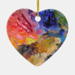 Painter's Palette of Colourful Paints Christmas Ornament