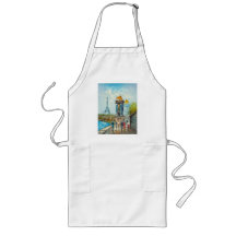 Painting Of Paris Eiffel Tower Scene Apron