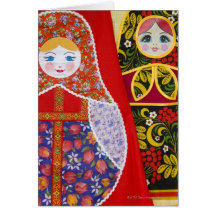 Painting of Russian Matryoshka doll Greeting Card