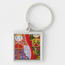 Painting of Russian Matryoshka doll Key Chain
