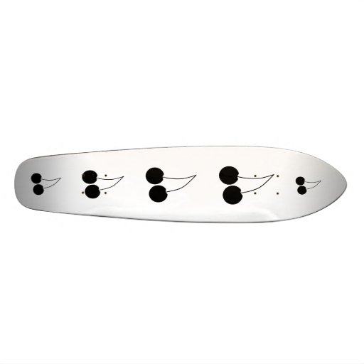 Pair of Cherries. Black and White. Skateboards