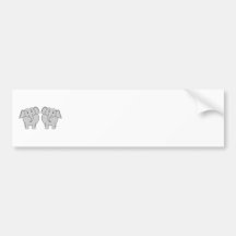 Pair of Cute Elephants. Couple. Bumper Stickers
