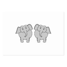Pair of Cute Elephants. Couple. Business Cards