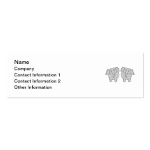 Pair of Cute Elephants. Couple. Business Cards